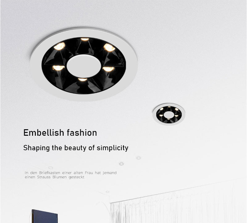 QIUBOSS Modern LED Grille Light AC220V Recessed Led Downlight Dimmable Household Spotlight 30W Embedded Lighting Lamp for Indoor