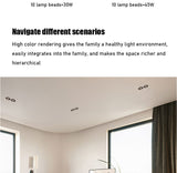 QIUBOSS Modern LED Grille Light AC220V Recessed Led Downlight Dimmable Household Spotlight 30W Embedded Lighting Lamp for Indoor