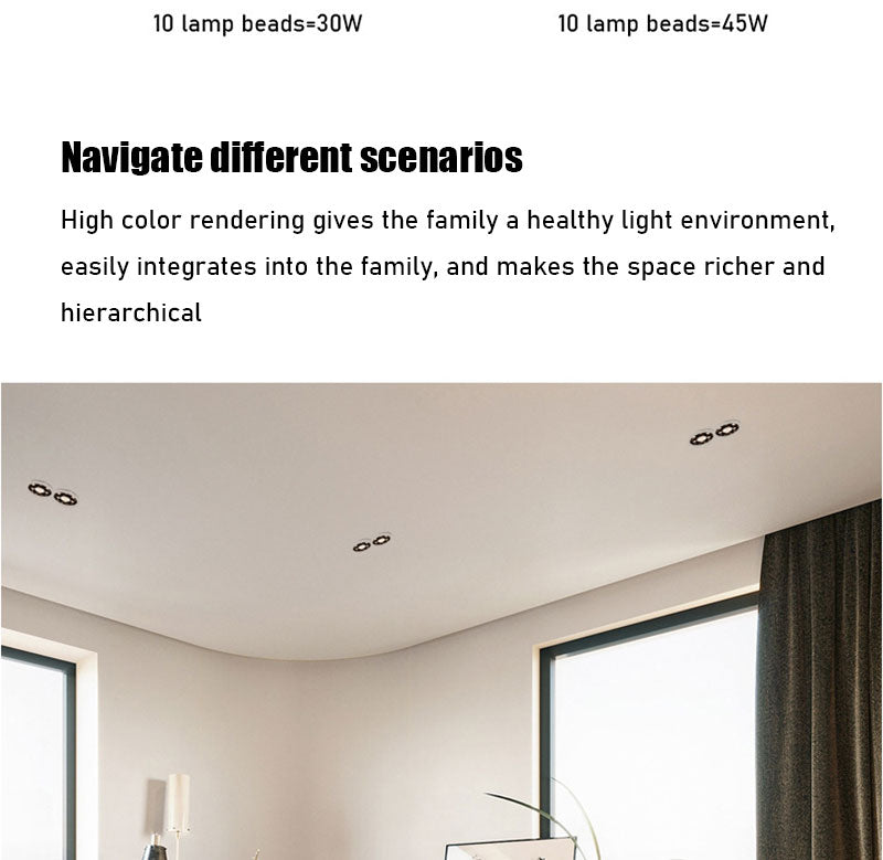 QIUBOSS Modern LED Grille Light AC220V Recessed Led Downlight Dimmable Household Spotlight 30W Embedded Lighting Lamp for Indoor