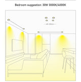 QIUBOSS Modern LED Grille Light AC220V Recessed Led Downlight Dimmable Household Spotlight 30W Embedded Lighting Lamp for Indoor