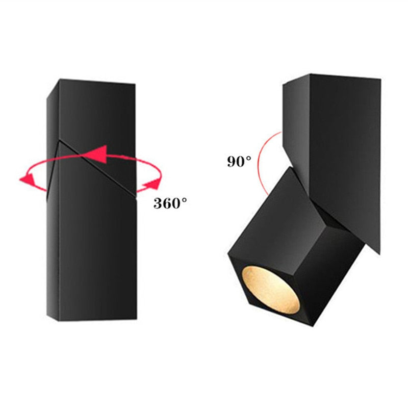 Folding 360 rotating downlight 3W 7W 12W 15W,85-265V surface mounted downlight LED background light indoor lighting