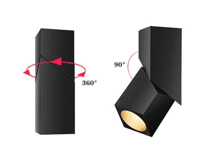 Folding 360 rotating downlight 3W 7W 12W 15W,85-265V surface mounted downlight LED background light indoor lighting