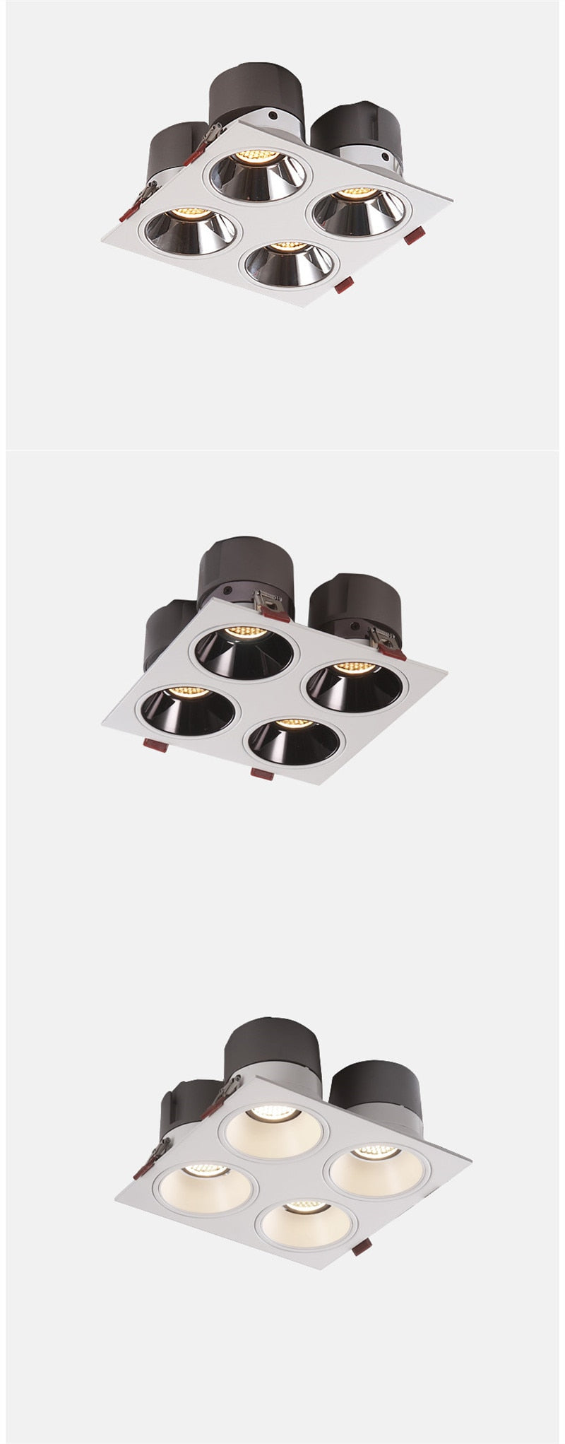 Dimmable COB Downlight 110V 220V LED spotlight 28W 48W Square Ceiling grid Lamp Supermarket and Shopping Mall Lighting