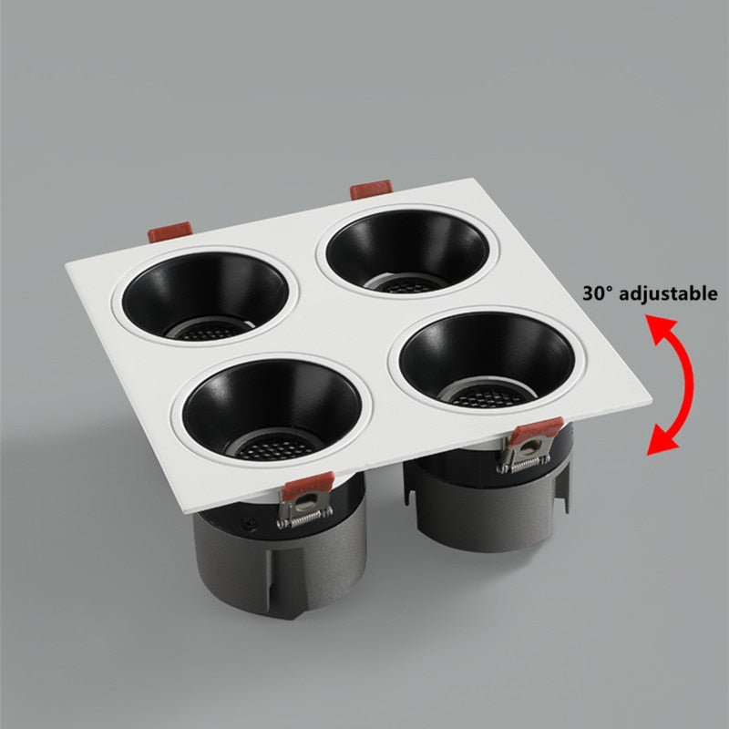 Dimmable COB Downlight 110V 220V LED spotlight 28W 48W Square Ceiling grid Lamp Supermarket and Shopping Mall Lighting