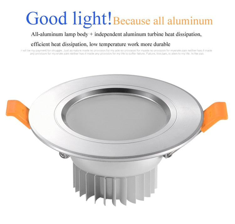 NEARCAM LED Downlight 5W 7W Embedded Round LED Spotlight AC 220V 230V 240V Indoor Lighting Warm White Cool White Tri-color Light