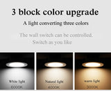 NEARCAM LED Downlight 5W 7W Embedded Round LED Spotlight AC 220V 230V 240V Indoor Lighting Warm White Cool White Tri-color Light