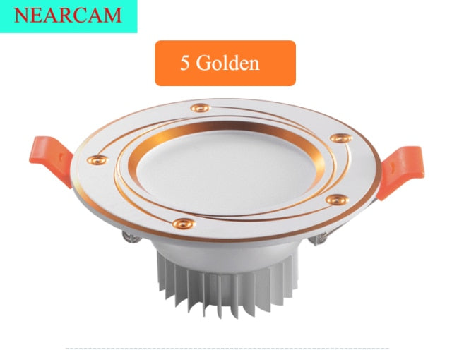 NEARCAM LED Downlight 5W 7W Embedded Round LED Spotlight AC 220V 230V 240V Indoor Lighting Warm White Cool White Tri-color Light