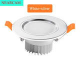 NEARCAM LED Downlight 5W 7W Embedded Round LED Spotlight AC 220V 230V 240V Indoor Lighting Warm White Cool White Tri-color Light