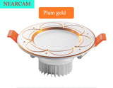 NEARCAM LED Downlight 5W 7W Embedded Round LED Spotlight AC 220V 230V 240V Indoor Lighting Warm White Cool White Tri-color Light