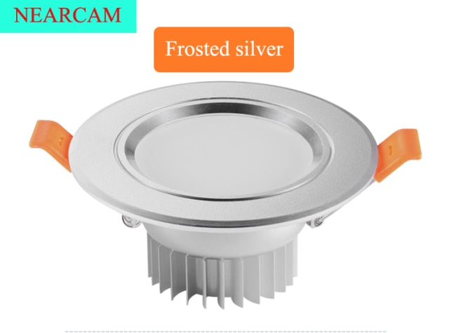NEARCAM LED Downlight 5W 7W Embedded Round LED Spotlight AC 220V 230V 240V Indoor Lighting Warm White Cool White Tri-color Light