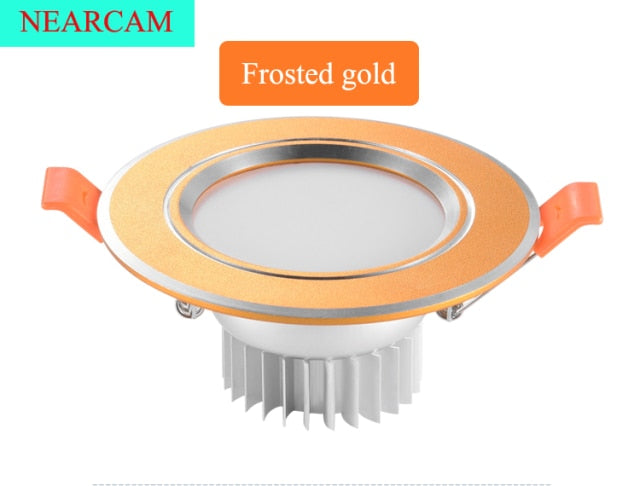 NEARCAM LED Downlight 5W 7W Embedded Round LED Spotlight AC 220V 230V 240V Indoor Lighting Warm White Cool White Tri-color Light