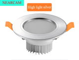 NEARCAM LED Downlight 5W 7W Embedded Round LED Spotlight AC 220V 230V 240V Indoor Lighting Warm White Cool White Tri-color Light