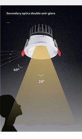 New Recessed Anti Glare COB LED Downlights 7W/10W/12W/15W LED Ceiling Spot Lights AC85~265V Background Lamps Indoor Lighting
