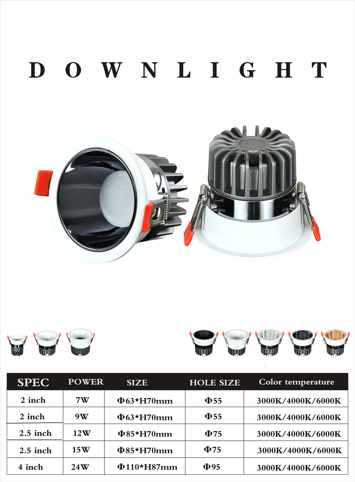 New Recessed Anti Glare COB LED Downlights 7W/10W/12W/15W LED Ceiling Spot Lights AC85~265V Background Lamps Indoor Lighting