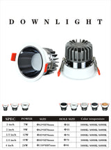 New Recessed Anti Glare COB LED Downlights 7W/10W/12W/15W LED Ceiling Spot Lights AC85~265V Background Lamps Indoor Lighting