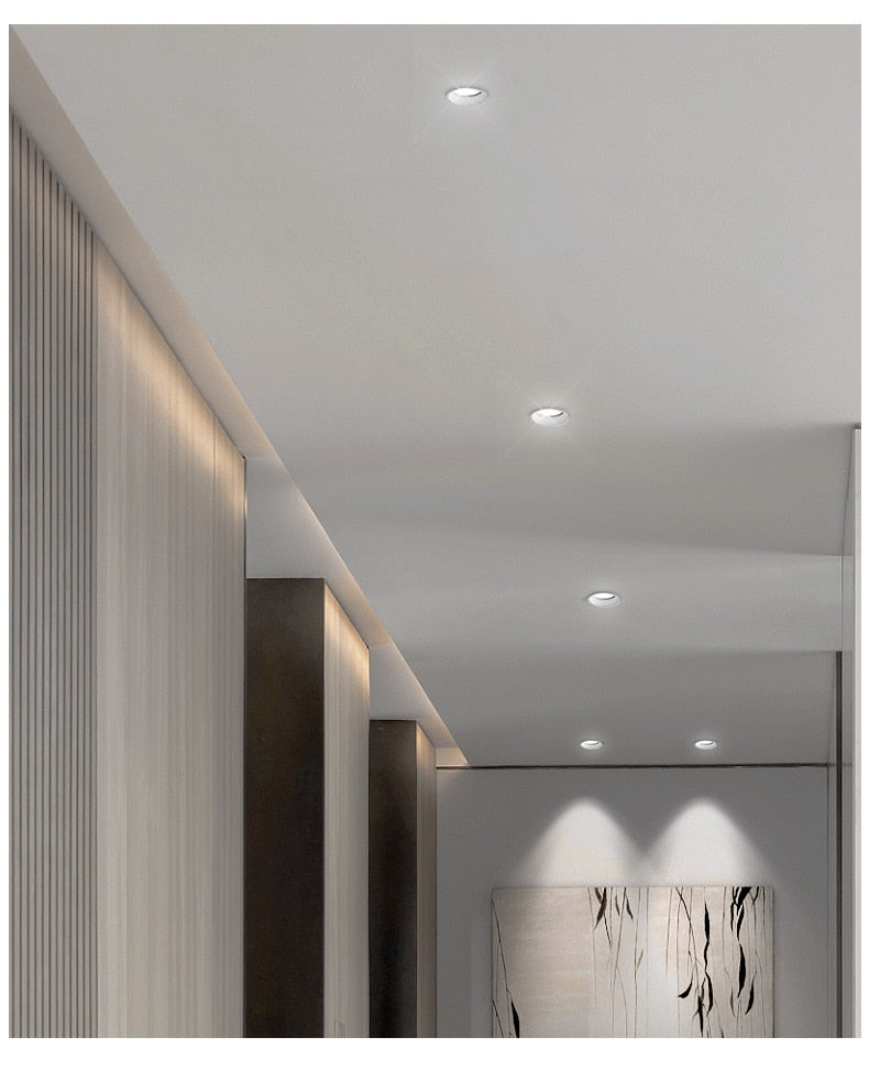 New Recessed Anti Glare COB LED Downlights 7W/10W/12W/15W LED Ceiling Spot Lights AC85~265V Background Lamps Indoor Lighting