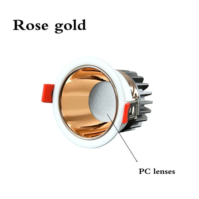 New Recessed Anti Glare COB LED Downlights 7W/10W/12W/15W LED Ceiling Spot Lights AC85~265V Background Lamps Indoor Lighting
