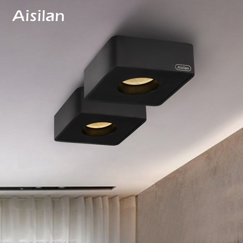 Aisilan LED ultra-thin surface mounted downlight without main light ceiling spot light Square Recessed Lamp living room  bedroom
