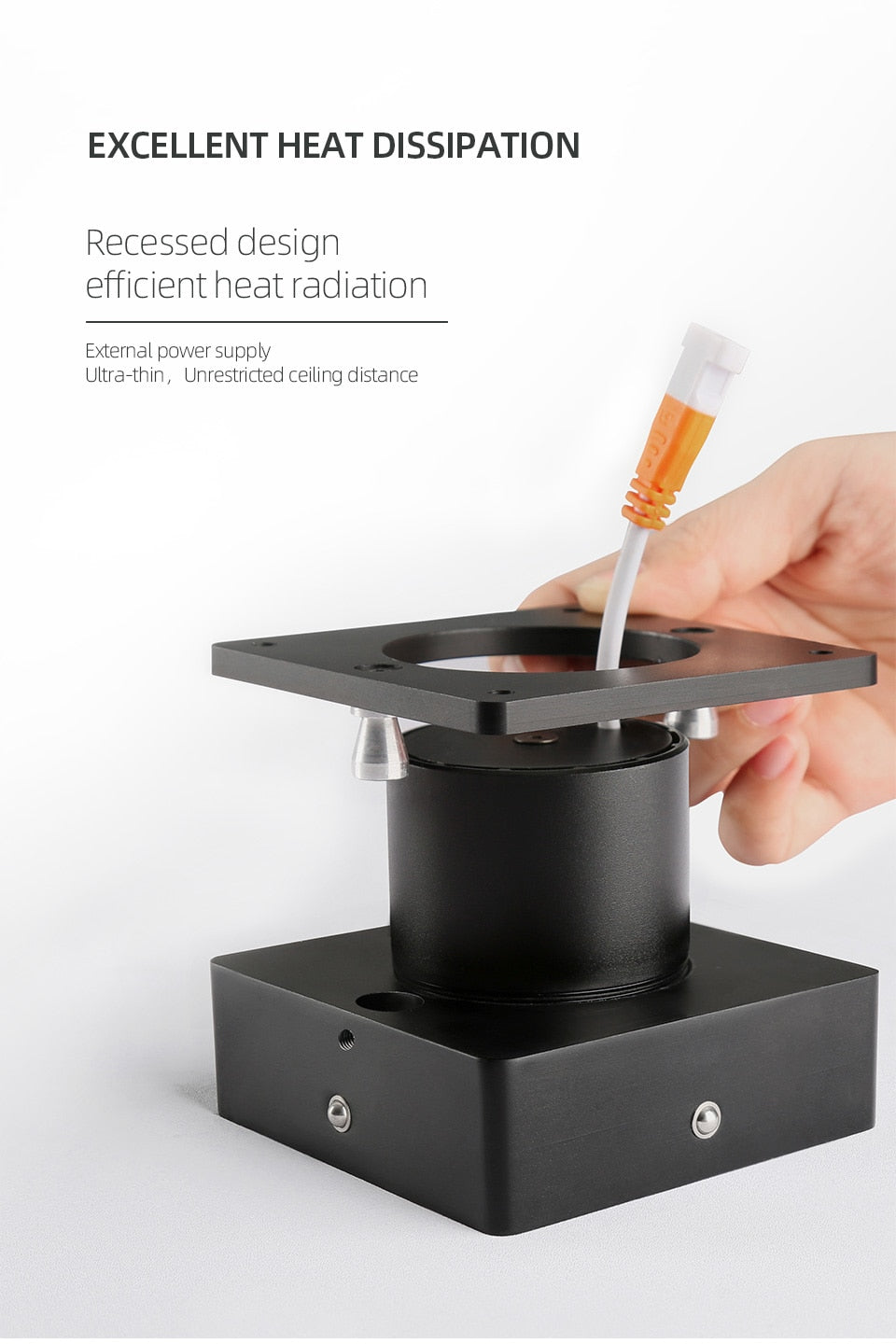 Aisilan LED ultra-thin surface mounted downlight without main light ceiling spot light Square Recessed Lamp living room  bedroom