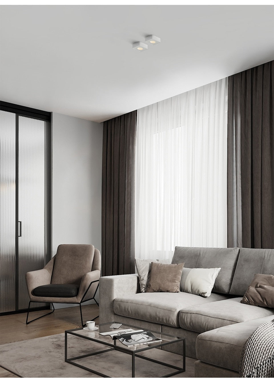 Aisilan LED ultra-thin surface mounted downlight without main light ceiling spot light Square Recessed Lamp living room  bedroom