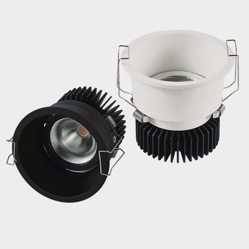 Dimmable Recessed Narrow Border Anti-glare COB LED Downlights AC85-265V 9W 12W 15W 20W LED Ceiling Lamps Hotel Villa Lighting