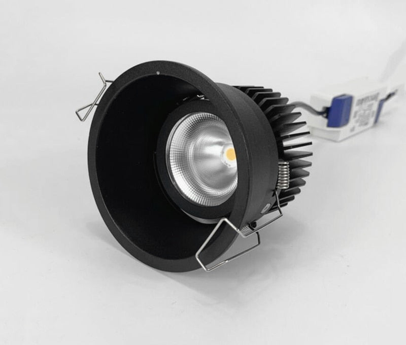 Dimmable Recessed Narrow Border Anti-glare COB LED Downlights AC85-265V 9W 12W 15W 20W LED Ceiling Lamps Hotel Villa Lighting