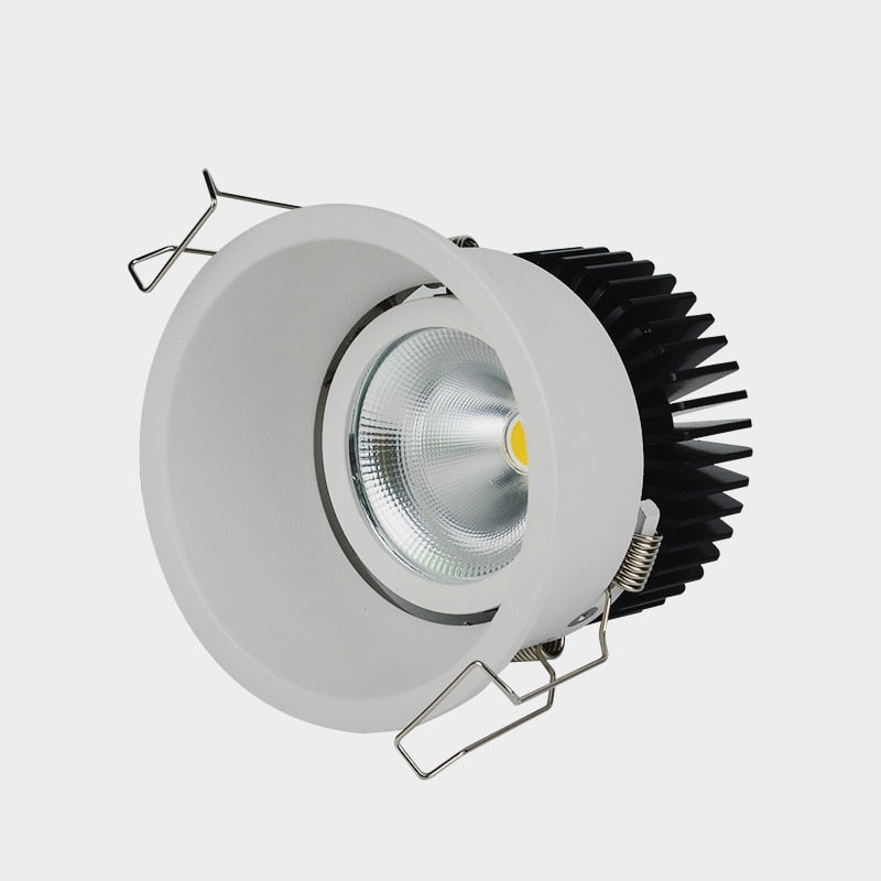 Dimmable Recessed Narrow Border Anti-glare COB LED Downlights AC85-265V 9W 12W 15W 20W LED Ceiling Lamps Hotel Villa Lighting