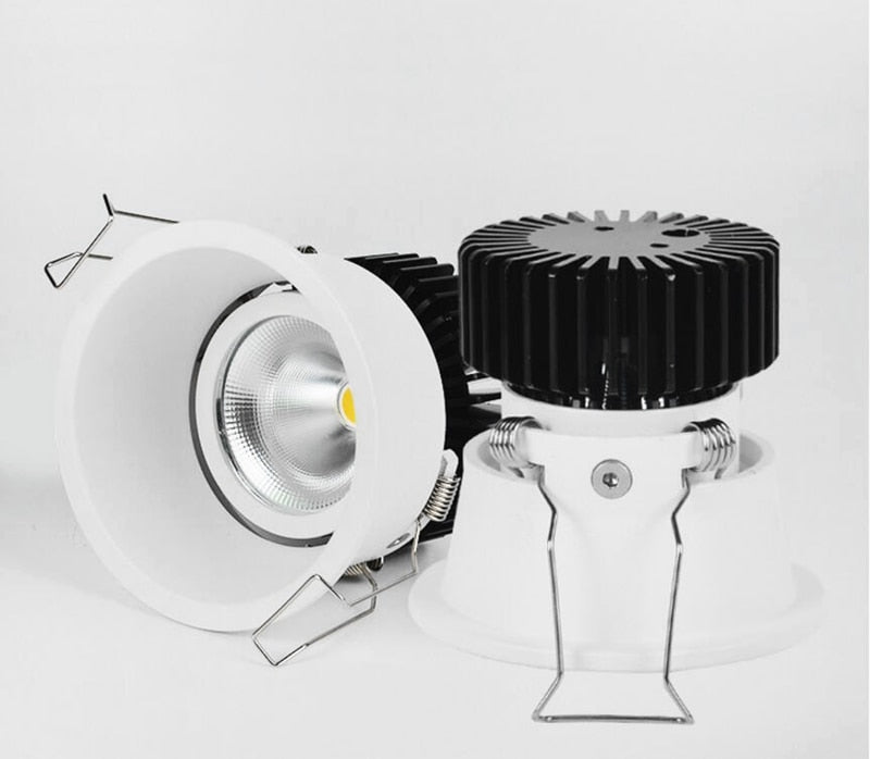 Dimmable Recessed Narrow Border Anti-glare COB LED Downlights AC85-265V 9W 12W 15W 20W LED Ceiling Lamps Hotel Villa Lighting