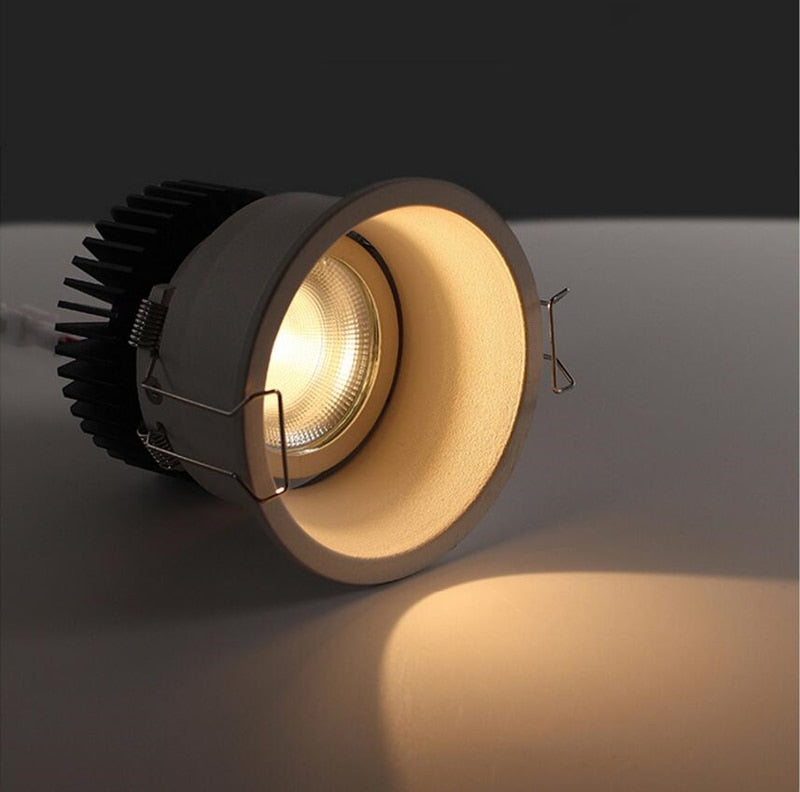 Dimmable Recessed Narrow Border Anti-glare COB LED Downlights AC85-265V 9W 12W 15W 20W LED Ceiling Lamps Hotel Villa Lighting