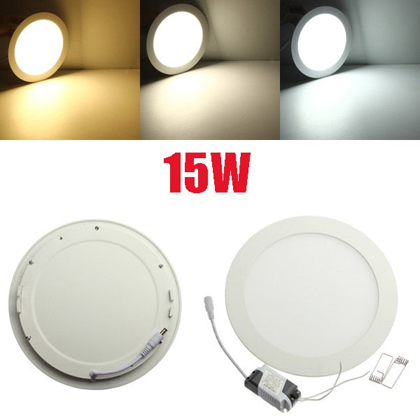 DHL/Fedex  Free ship30pcs/lot Ultra thin 15W led panel light AC85-265V White/Warm White/Cold White LED Downlight Recessed light