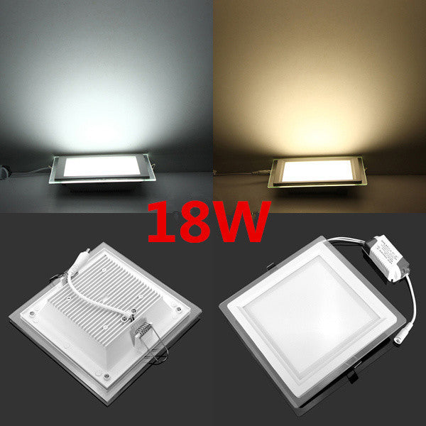 LED Downlight 6W 12W 18W LED Panel Downlight Square Glass Panel Lights High Brightness Ceiling Recessed Lamps For Home AC85-265V