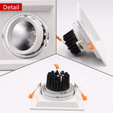 Dimmable High Quality Square 10W 15w 20W COB Ceiling Lamp Recessed LED DownLight LED Spotlight Indoor Lighting