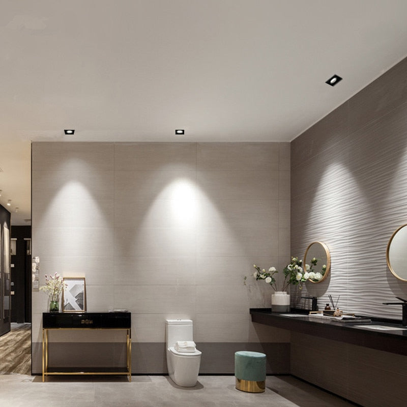 Dimmable High Quality Square 10W 15w 20W COB Ceiling Lamp Recessed LED DownLight LED Spotlight Indoor Lighting