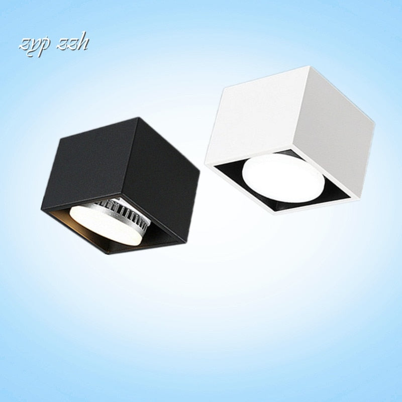 LED Surface Mount Angle Adjust Square Downlight with Replaceable Gu53 LED Lamp 7W 9W 12W LED Spot Light for Living room Bedroom