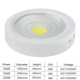 Dimmable LED COB Surface Mounted Downlight 10W 15W 25W AC85-265V Ceiling Spot Light Home Decor
