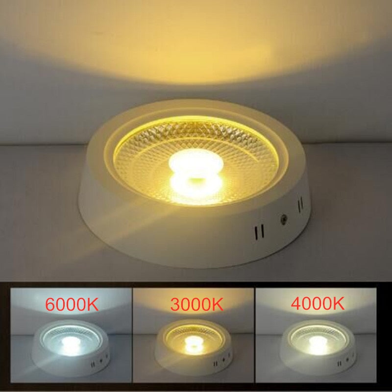 Dimmable LED COB Surface Mounted Downlight 10W 15W 25W AC85-265V Ceiling Spot Light Home Decor