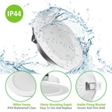 KingSo 6PCS LED Downlights 7W 600LM 230V 100mm 3000K IP44 Recessed Ceiling lights for Living Room Bedroom Kitchen