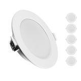 KingSo 6PCS LED Downlights 7W 600LM 230V 100mm 3000K IP44 Recessed Ceiling lights for Living Room Bedroom Kitchen