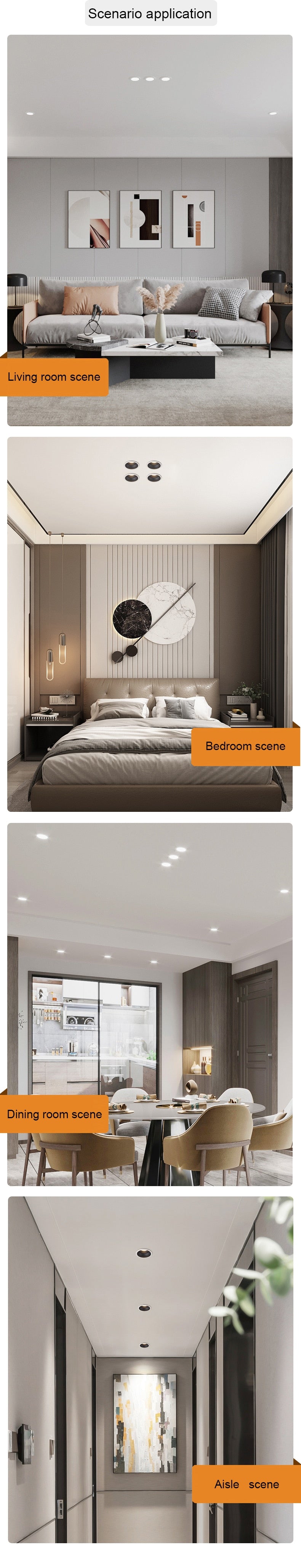 Embedded Ceiling Led Downlight 15W Home Hotel Villa Waterproof Anti-Fog and Moisture-Proof Super Bright Cob Anti-Glare Downlight