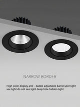 Dimmable Anti-Glare Downlight Embedded 7W 9W 12W 15W 18W Adjustable Angle Home Living Room Background Wall LED Spotlight