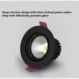 Dimmable Anti-Glare Downlight Embedded 7W 9W 12W 15W 18W Adjustable Angle Home Living Room Background Wall LED Spotlight