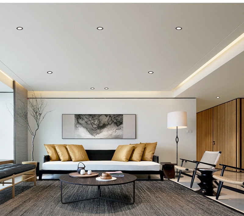 Dimmable Anti-Glare Downlight Embedded 7W 9W 12W 15W 18W Adjustable Angle Home Living Room Background Wall LED Spotlight