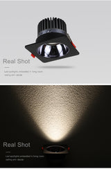 DBF 2021 NEW Square Anti Glare LED Downlights Dimmable 7W 12W 15W 20W Frame Changeable Indoor Ceiling Spot Lights AC220V 110V