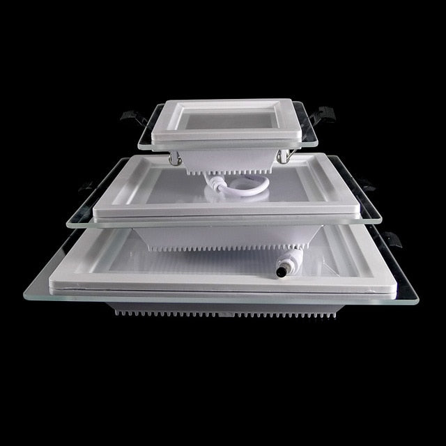 Glass led panel light Square 6w  9W 12w 18w downlights luces for home Kitchen + drive