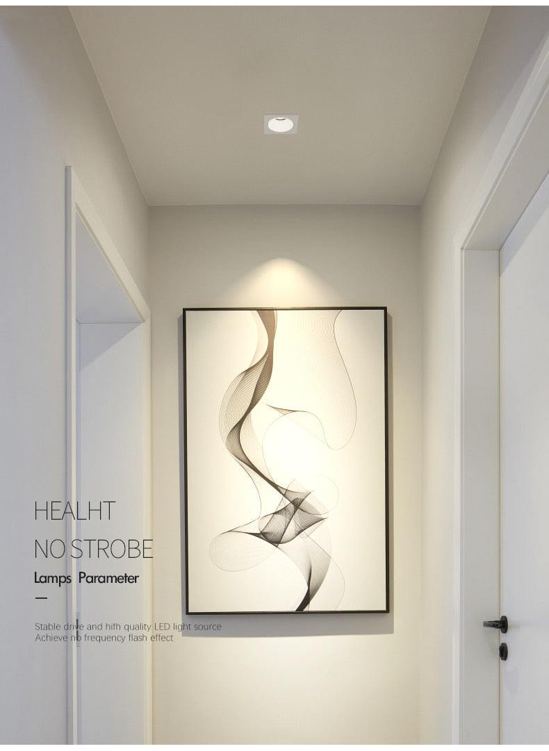 DBF 2021 NEW Square Anti Glare LED Downlights Dimmable 7W 12W 15W 20W Frame Changeable Indoor Ceiling Spot Lights AC220V 110V