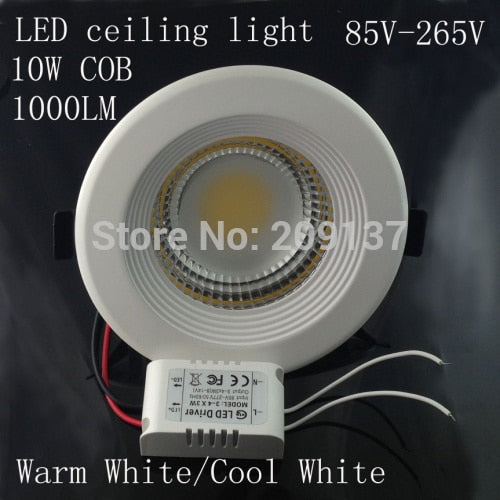 COB led downlight 10W 20W 30W 85V-265V recessed lighting for bedroom sets lighting decoration+ 10pcs