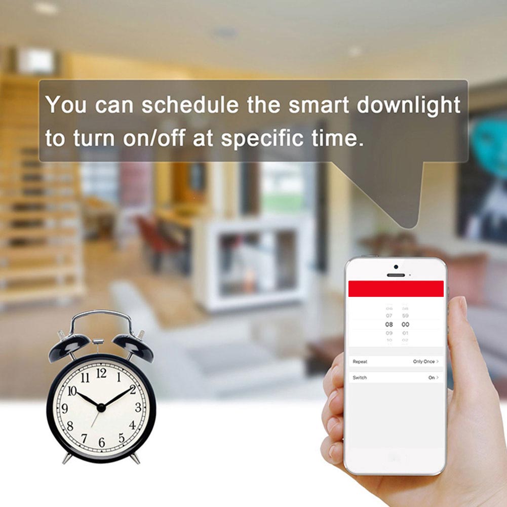 WIFI Color Change RGB Hotel Ceiling Living Room 4 Inch LED Bulb Embedded APP Control Indoor Timing Smart Downlight Super Market