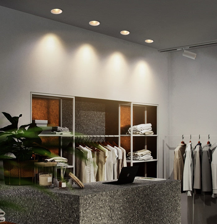 Dimmable Honeycomb Anti-glare COB Ceiling Recessed Led  Downlight 7w 12w warm white LED Wall Wash Light Hotel Villa Lighting