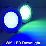 Hotel Round LED Bulb APP Control 4 Inch Super Market WIFI RGB Ceiling Smart Downlight Embedded Indoor Color Change Timing
