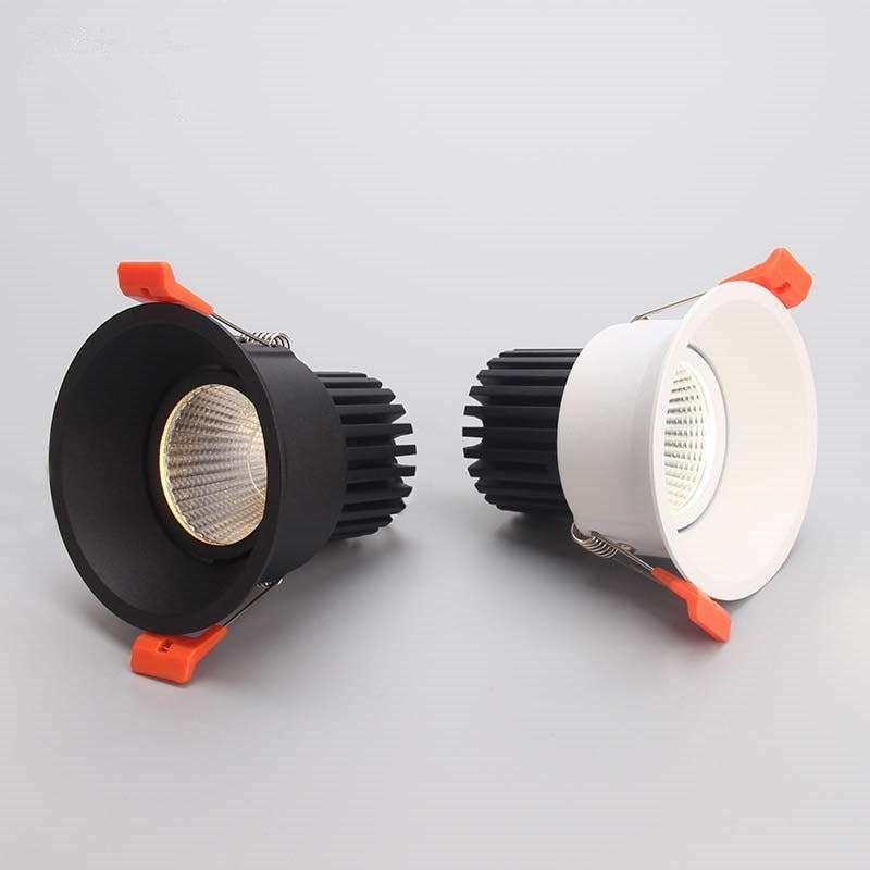 Dimmable Round Anti-Glare Led Downlight COB Ceiling SpotLight 7W 12w 15w AC85-265V Recessed Indoor Lighting Quality Assurance